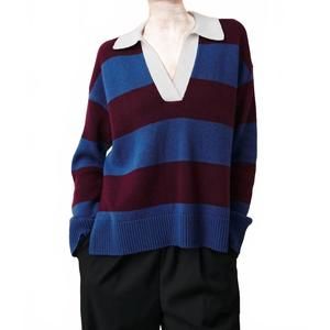 NEW RAILS harris collar sweater in rugby stripe